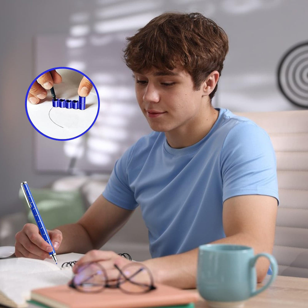 TYJHAFN magnetic fidget pen on desk, satisfying desk toy for teens.