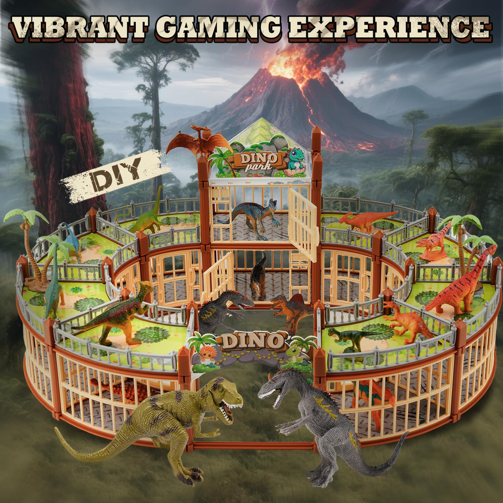 TYRRDE DIY dinosaur kingdom layout encourages spatial planning and flexible setup