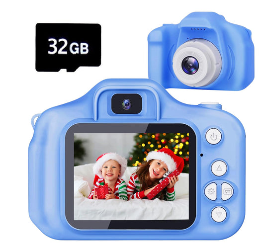 Tyseoome Kids Camera blue front view for outdoor adventures and memories