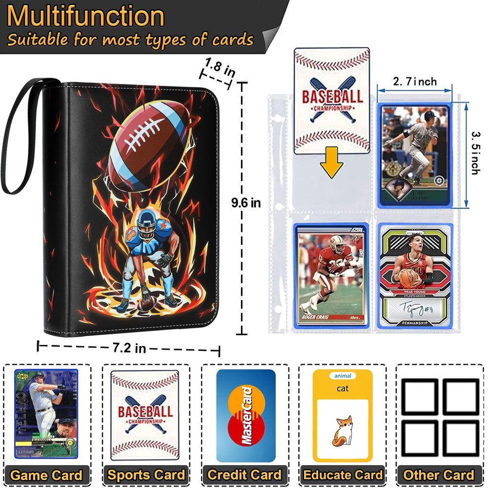 tyyfnn football card binder interior layout demonstrates high capacity organization