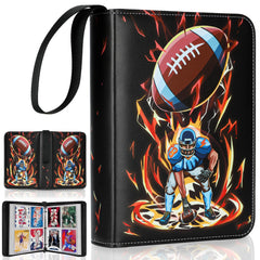 tyyfnn football card holder front view showing sturdy binder and easy carry