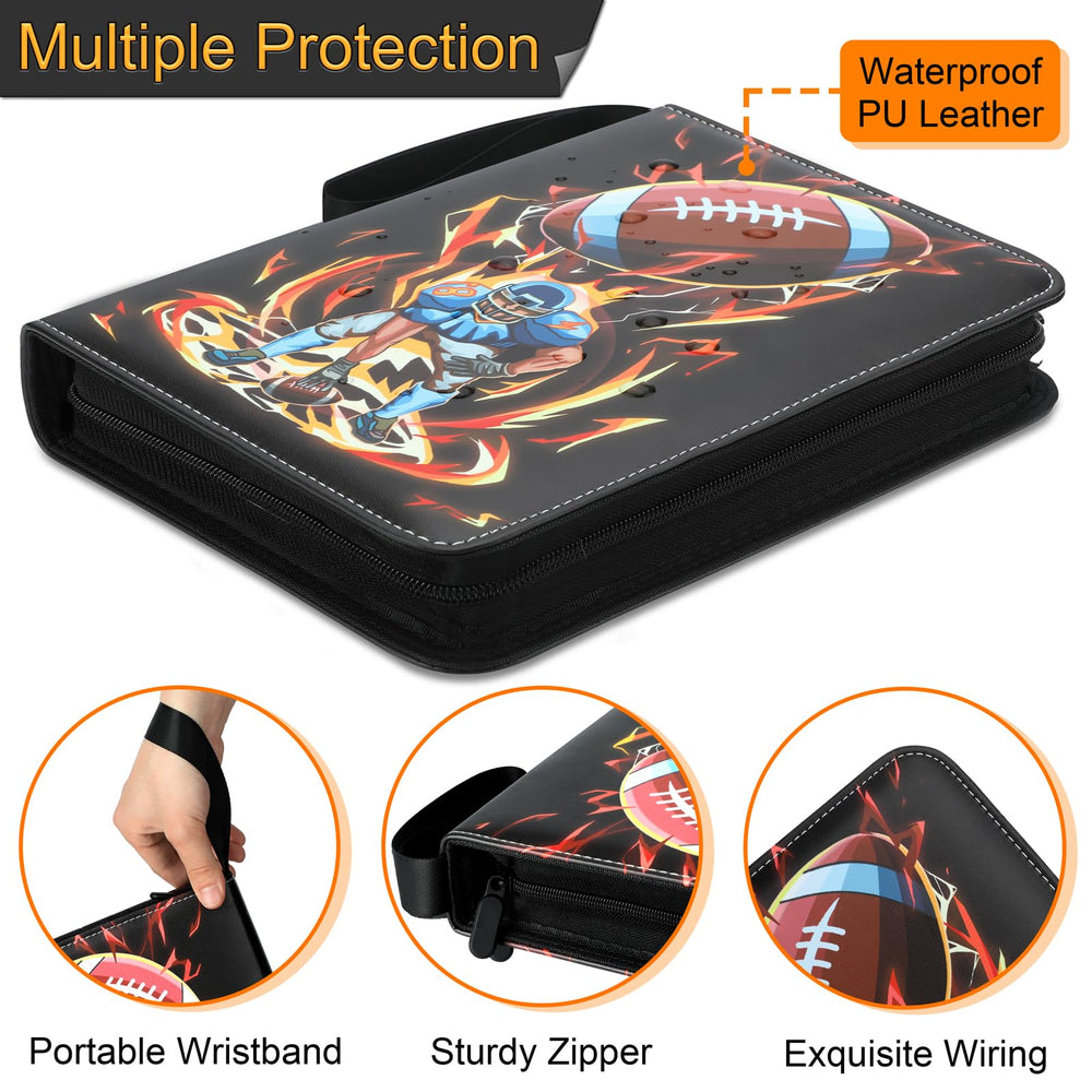 tyyfnn football card binder removable sleeves highlight clear display