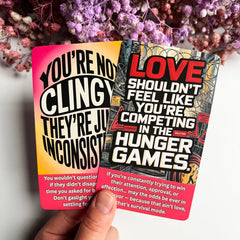 Tzxamsez Love Oracle Oh Hell No card back, humor meets practical guidance.