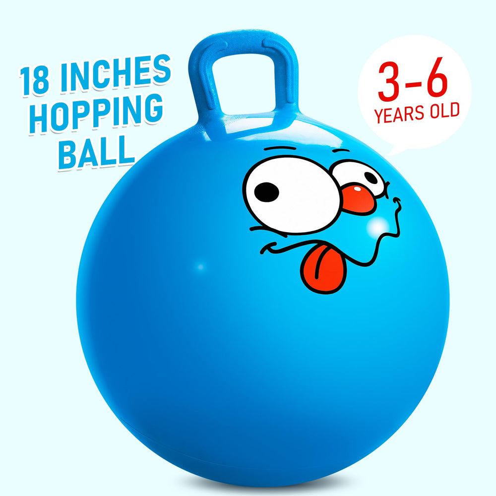 U&C Planet hopper ball blue bottom non-slip surface for steady hops.