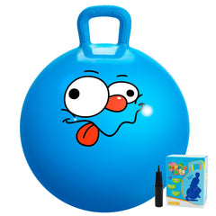 U&C Planet hopper ball blue front view boosts playful bounce sessions.