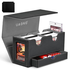 UAONO card deck box with dual commander windows for quick deck ID
