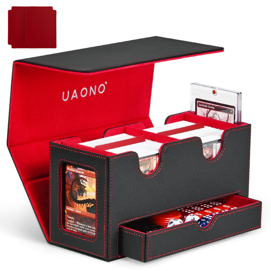 UAONO Card Deck Box front view shows dual commander windows for quick deck ID