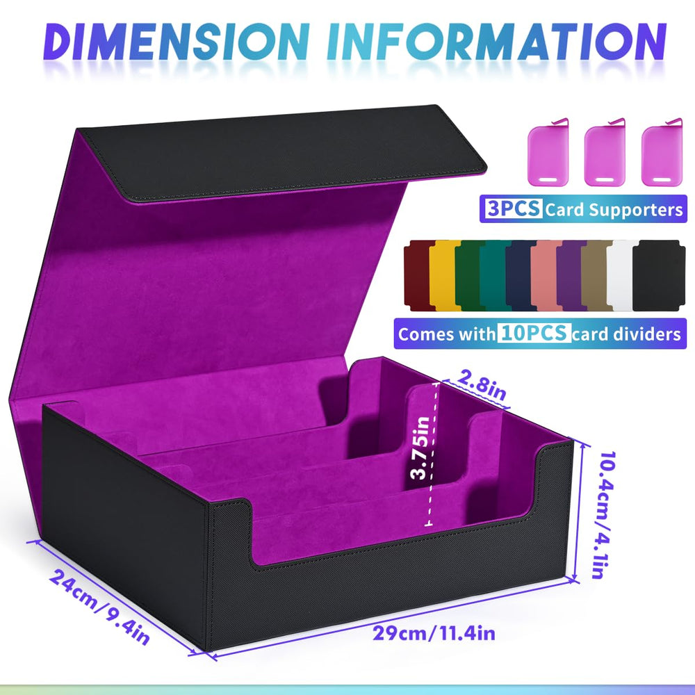 UAONO card storage box open lid for easy access during trading sessions.