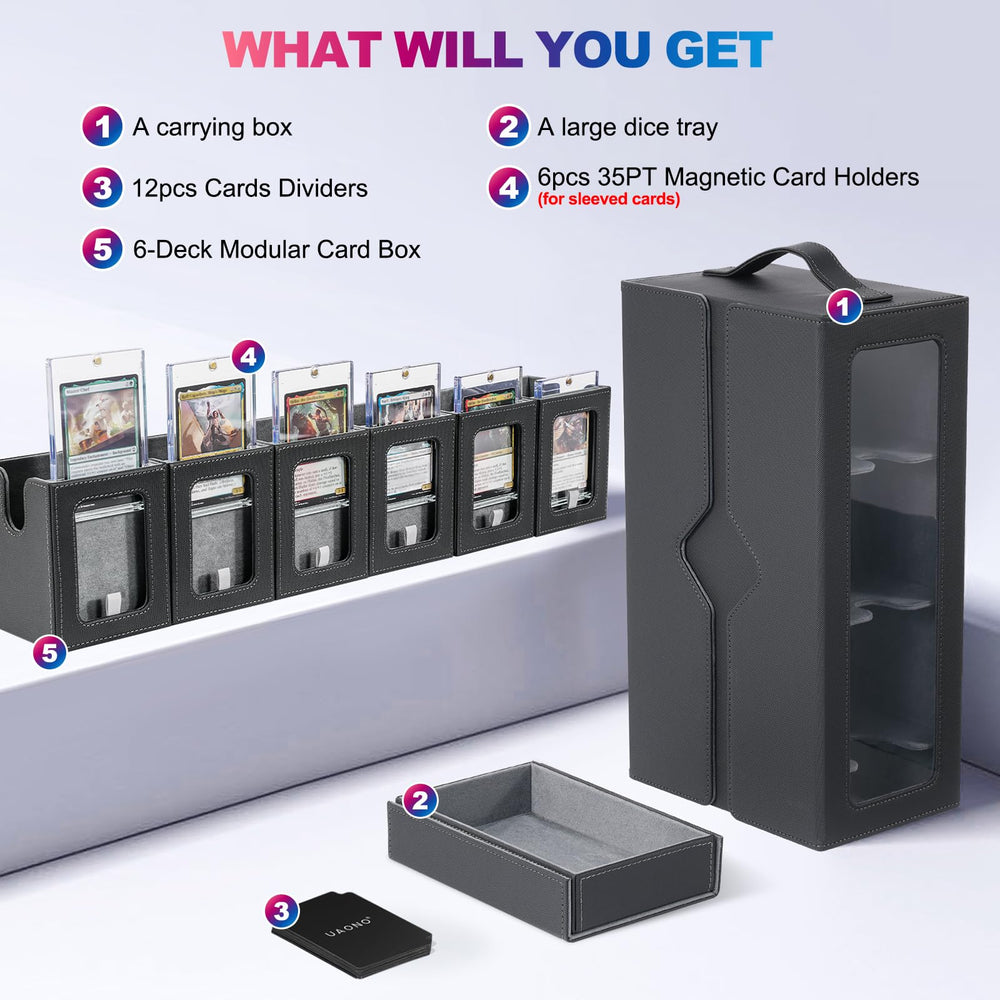 UAONO dice tray with removable cover for portable on-the-go play.