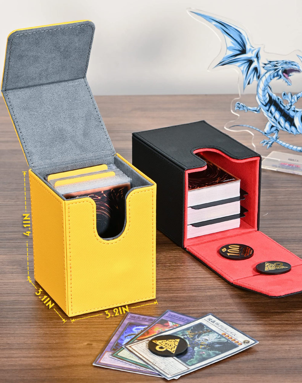 UAONO Extinction Dragon deck box interior with soft texture protects cards from scratches