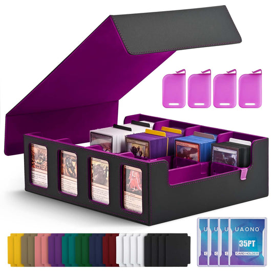 UAONO Trading Card Storage Box commander display slots showcase favorites at a glance.