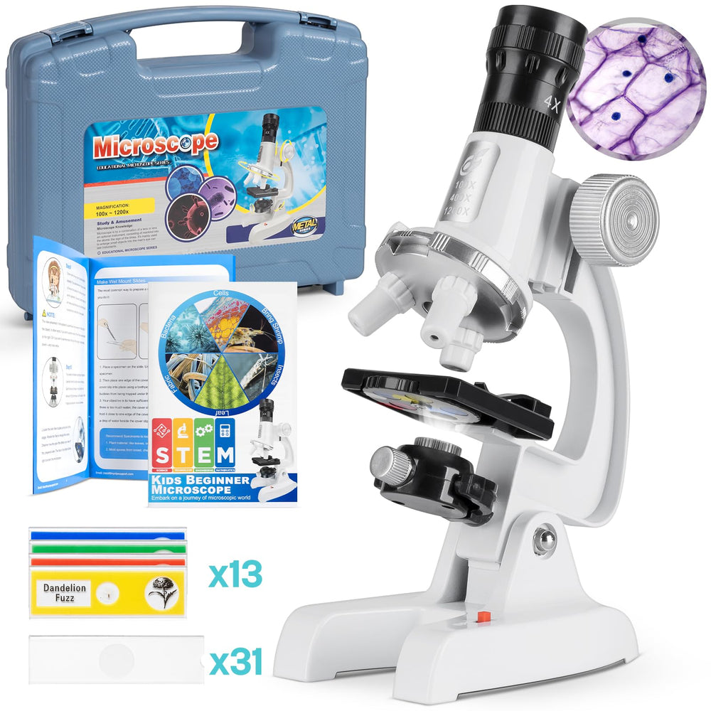 Uarzt Kids Beginner Microscope Kit assembled view for curious minds to start hands-on science
