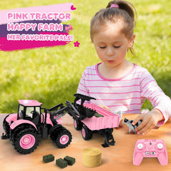 Uarzt pink farm accessories include hay bales and animals