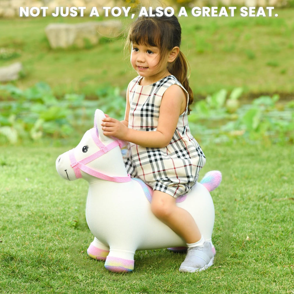 UBRAVOO inflatable pony material highlights durable PVC and safety.