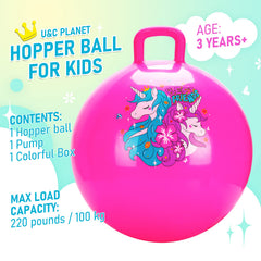 U&C Planet hopper ball with easy-grip handle for steady control.