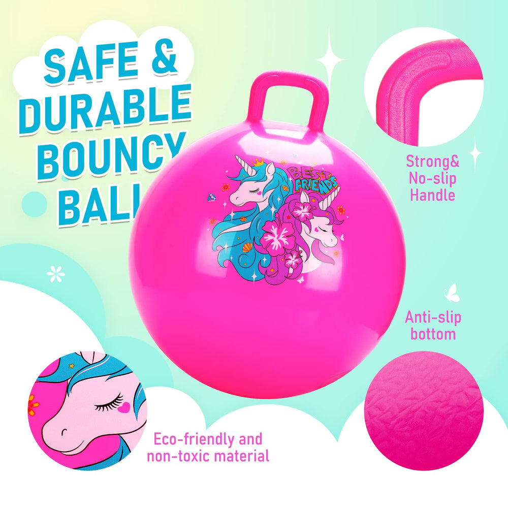 U&C Planet hopper ball supports up to 220 lbs for growing kids.