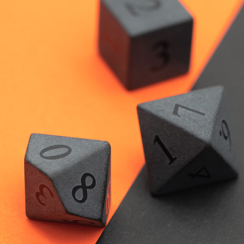 UDIXI gift-ready obsidian dice set suitable as a premium RPG gift
