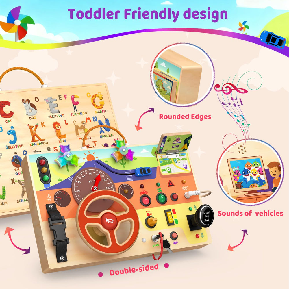 UdoUto car key and buckle add realistic interaction for imaginative pretend driving.