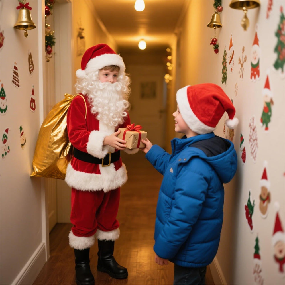 UDYR Santa costume on child ready for photos and performances.