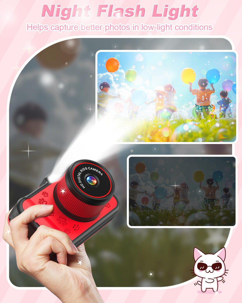 Uffylle camera package including 32GB SD card, lanyard, stickers, and guide