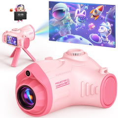 Uffylle Kids Camera with Projector showing the lens for storytelling sessions.