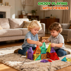 Gift-ready packaging featuring Ufilni magnetic tiles for birthdays.