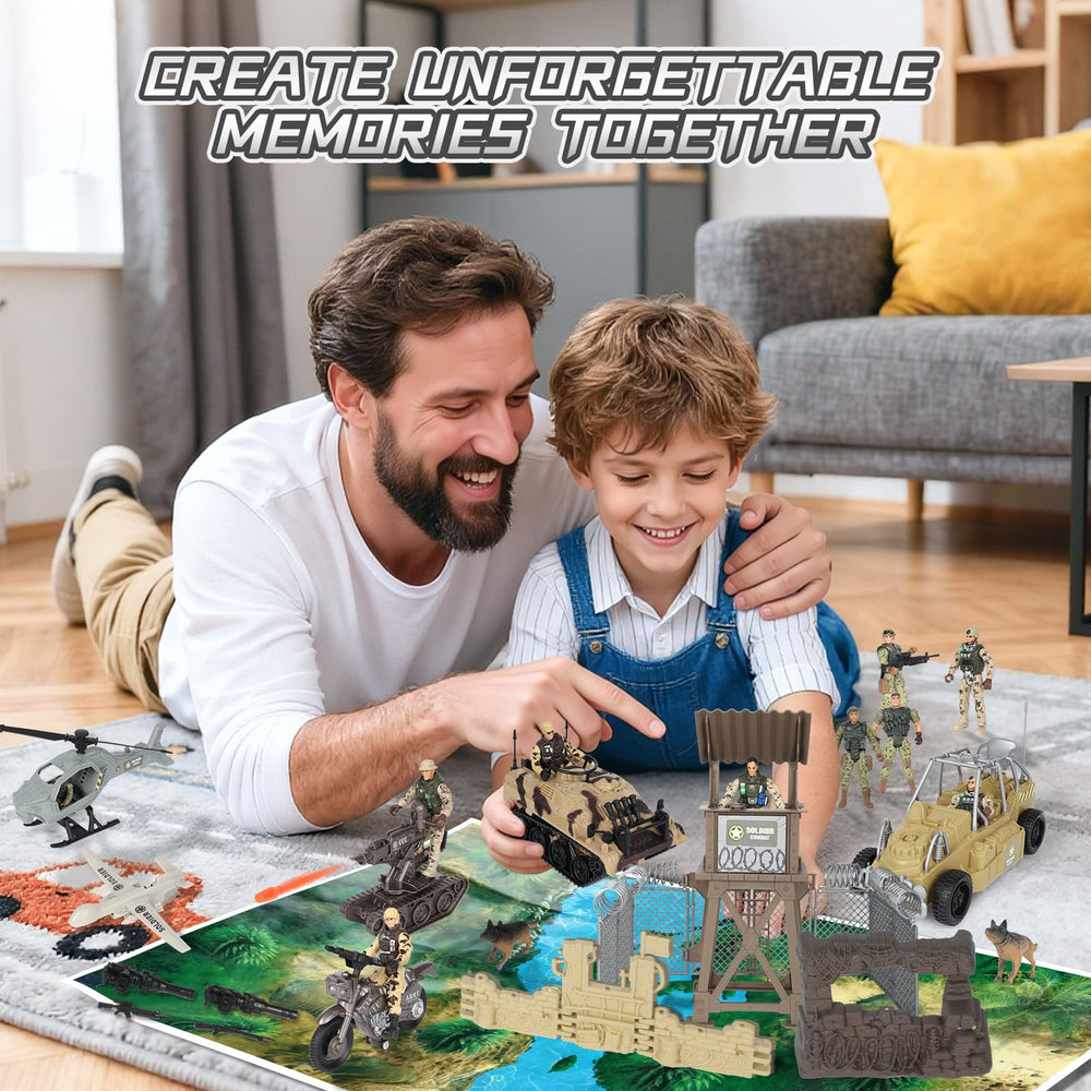 UFLJPKS army toys dogs accompany soldiers for loyalty and companion storytelling.