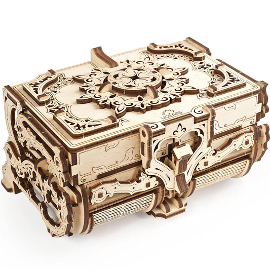 UGEARS Antique Box puzzle assembly for mindful DIY time