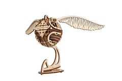 UGEARS Golden Snitch levitating model with wooden gears for display.