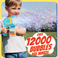 UGYWI bubble gun bundle includes bottles and concentrated liquid for quick refills