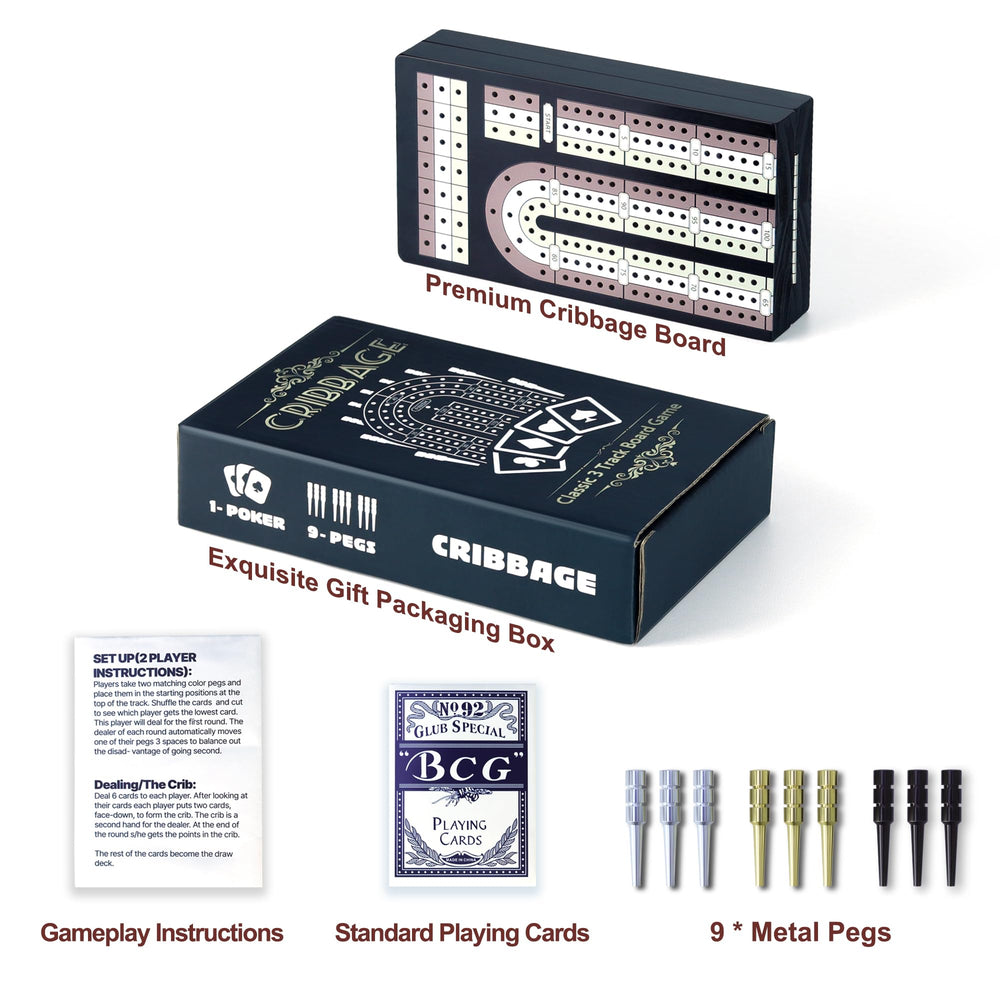 Uibyriy playing cards included for ready-to-play cribbage sessions.