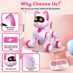 Uiopy Robot Cat pink design adds cute appeal during kid playtime.