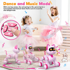 Uiopy Robot Cat rechargeable via USB for longer playtime.