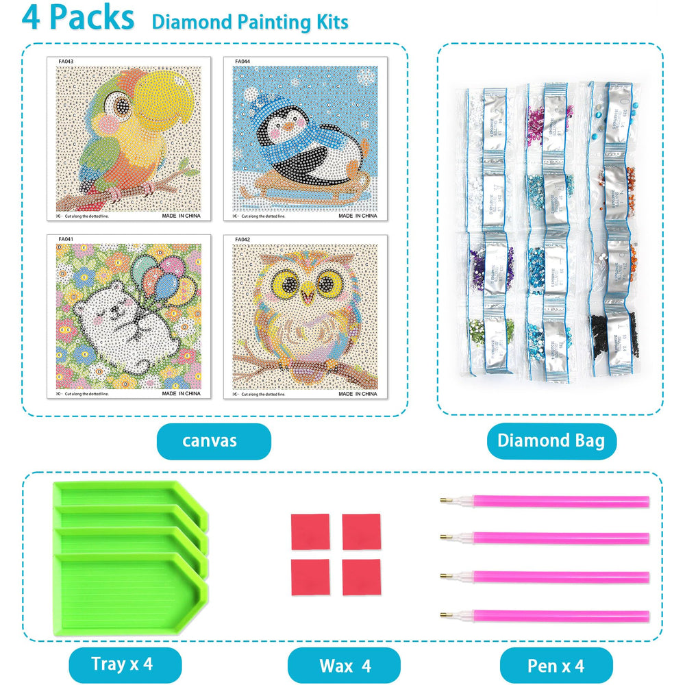 UiSdfuy Diamond Art Kit for kids owl canvas enhances color awareness and steady hands.