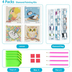 UiSdfuy Diamond Art Kit for kids owl canvas enhances color awareness and steady hands.