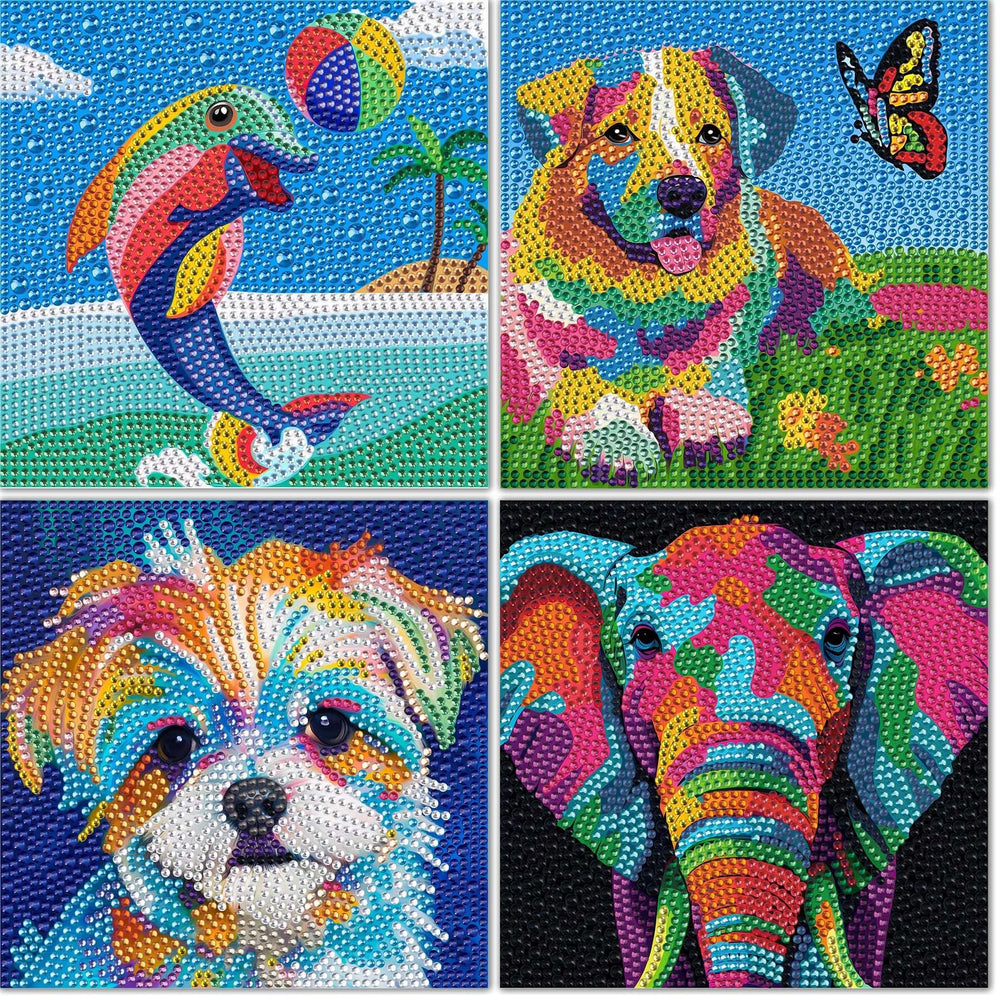 UiSdfuy Diamond Art Kit: dolphin 6x6 canvas with vibrant colors for kids
