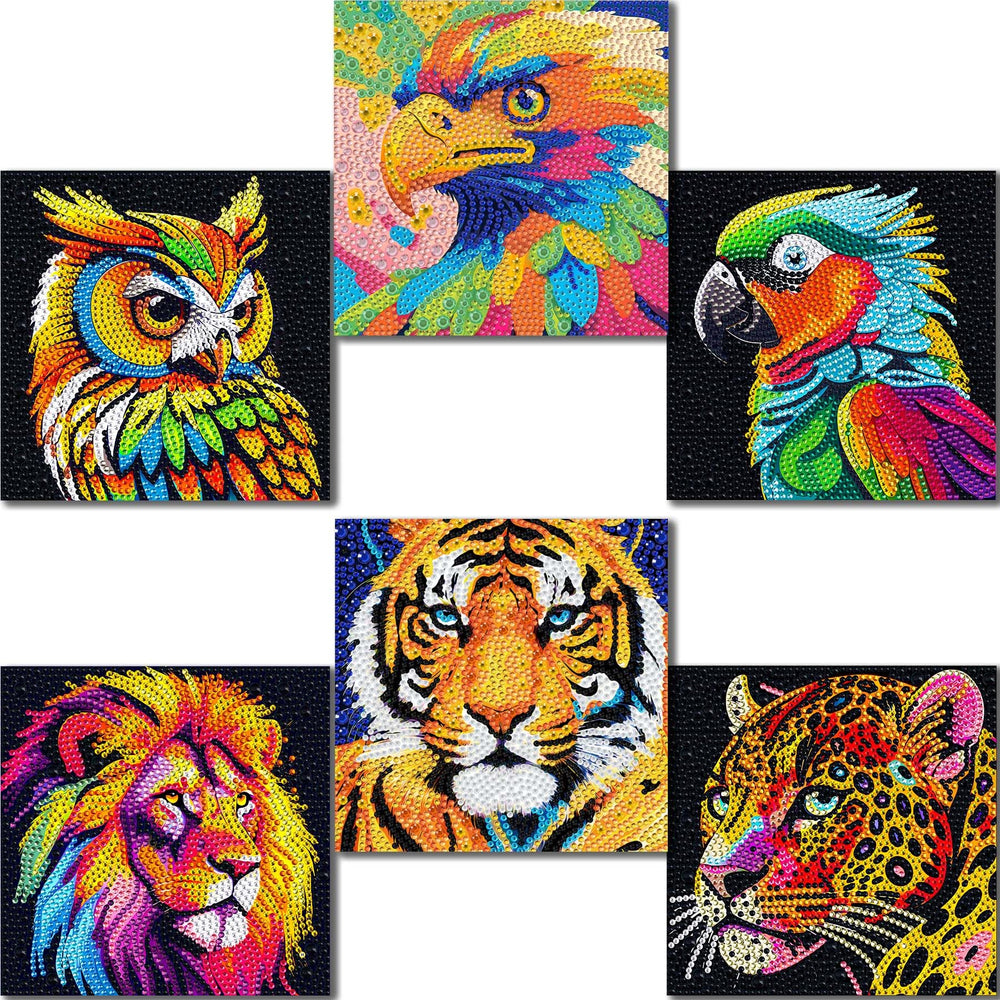 UiSdfuy diamond painting tiger canvas for kids boosts creativity and fine motor skills.