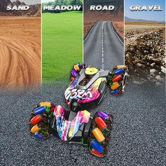 UJROQI RC stunt car battery compartments enabling longer play sessions
