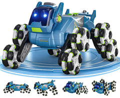 UJROQI gesture-sensing RC stunt car side view highlighting off-road capability.