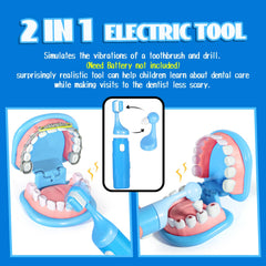 ULOVEME braces and retainer tools for pretend fitting on the tooth model, inspiring imaginative orthodontic play.