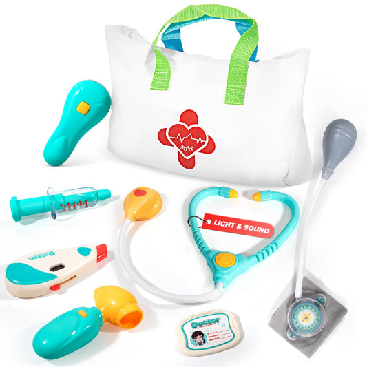 ULOVEME Doctor Kit bag and tools enable organized pretend play and imaginative medical role-play.