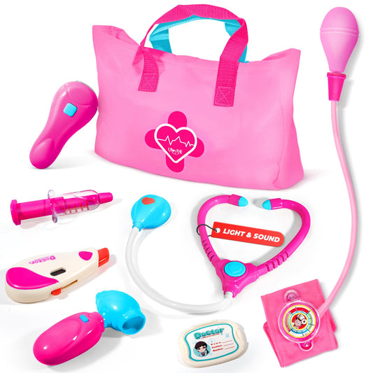 ULOVEME doctor kit stethoscope helps kids hear a heartbeat during pretend play.