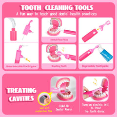 ULOVE ME Pink kit with medical charts and patient cards for tracking pretend visits