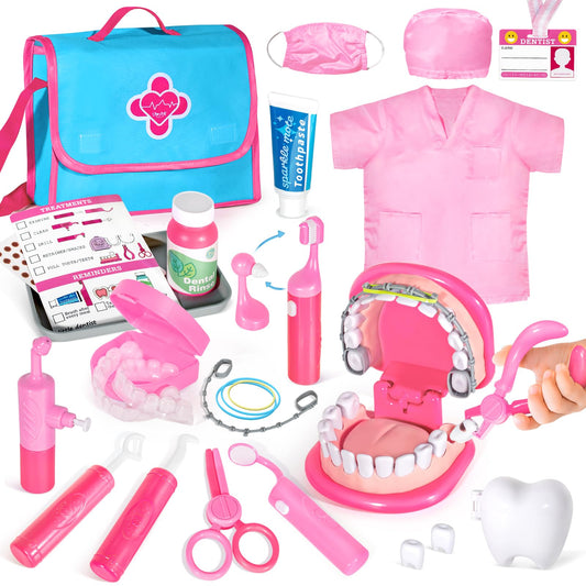 ULOVE ME Pink doctor kit teeth model with removable teeth for safe practice