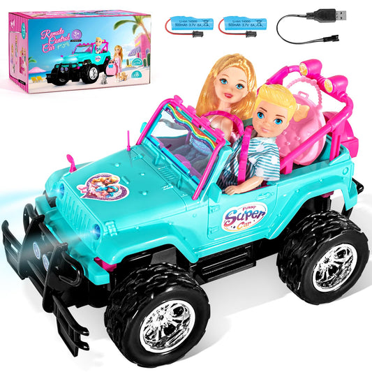 ULOVEME purple Jeep RC car front seat fits two 5.5-inch dolls for secure play