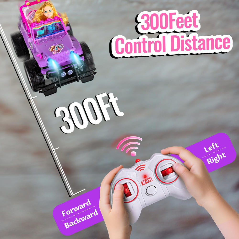 ULOVEME RC Car purple 2-4GHz non-interference enables multi-car play.