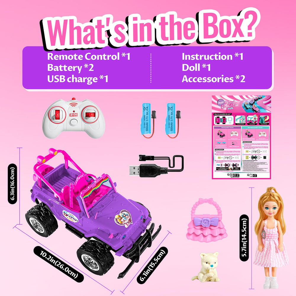 ULOVEME RC Car purple off-road tires grip sand, grass, and rough surfaces.