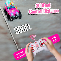ULOVEME RC Cars pink outdoor play in bright pink color