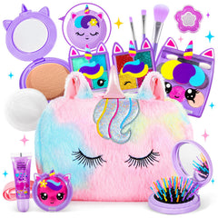 ULOVEME unicorn makeup kit open with colors for imaginative play