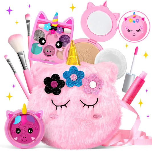 ULOVEME unicorn makeup kit open for imaginative, kid-friendly play